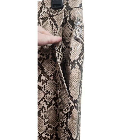 Zara Women's Size XL Faux Leather Snake Print Bloggers Fav Trouser Pants - Picture 7 of 14